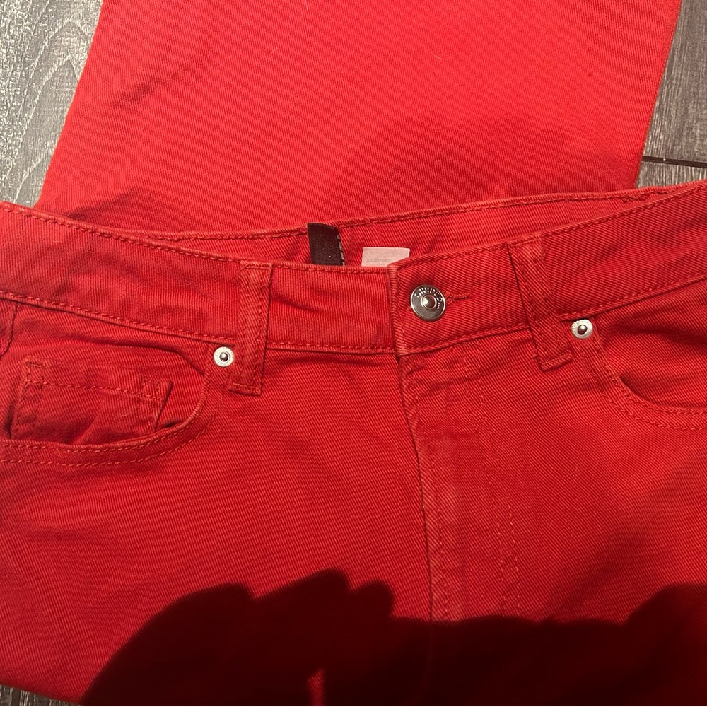 Red Jeans Wide Leg - Picture 4 of 5